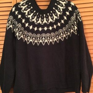 Navy Blue Fair Isle Sweater